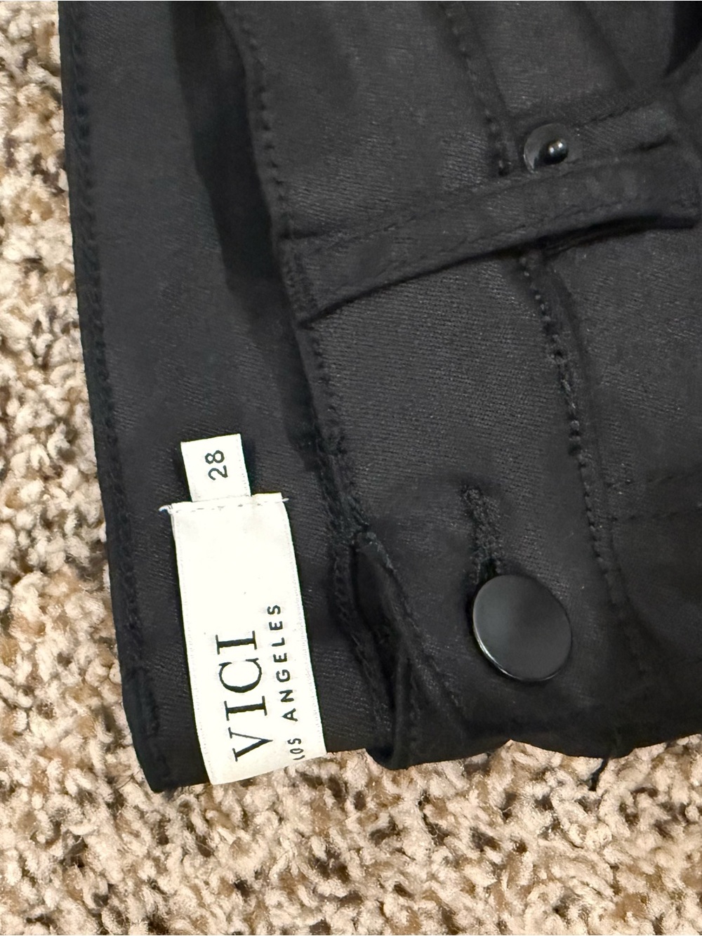 Vici Women’s Black Coated Pants - Sleek Straight Leg - Picture 2 of 2
